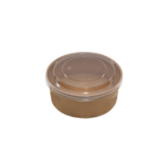 Bol redondo Kraft con tapa paq 25 ud
